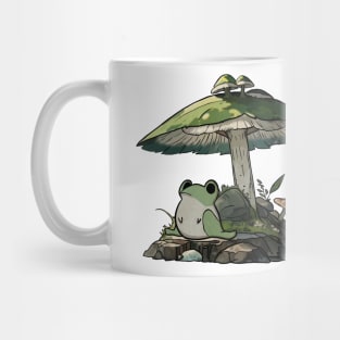 Hippity-Hoppity Sad Frog Under Mushroom Mug